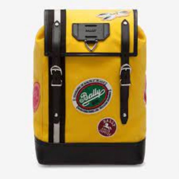 BALLY YELLOW BACKPACK CANVAS AND LEATHER AUTHENTIC AND BEAUTIFUL - Picture 1 of 11